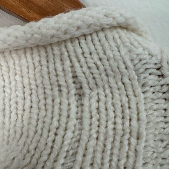 Anthropologie Pilcro Rolled Mock Neck Cable Knit Sweater Pullover in Ivory White - Picture 8 of 12